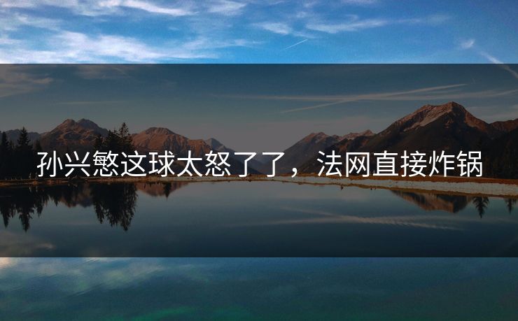孙兴慜这球太怒了了，法网直接炸锅