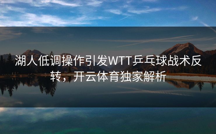 湖人低调操作引发WTT乒乓球战术反转，开云体育独家解析