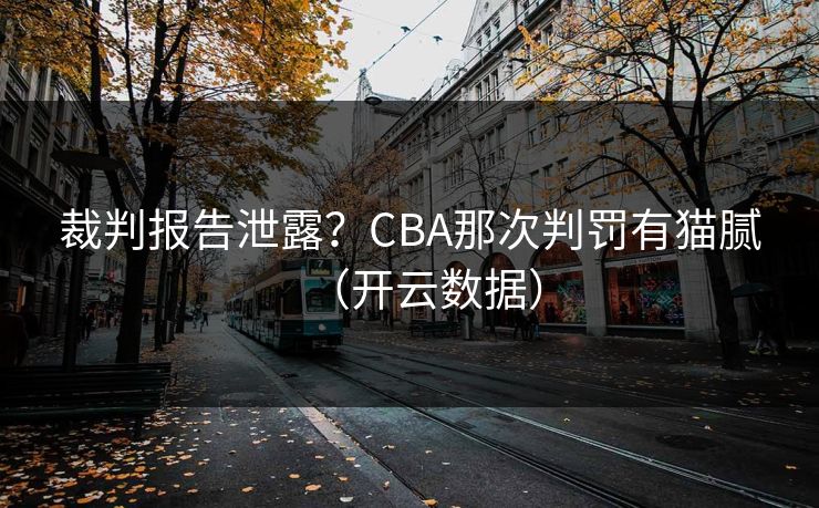 裁判报告泄露？CBA那次判罚有猫腻（开云数据）