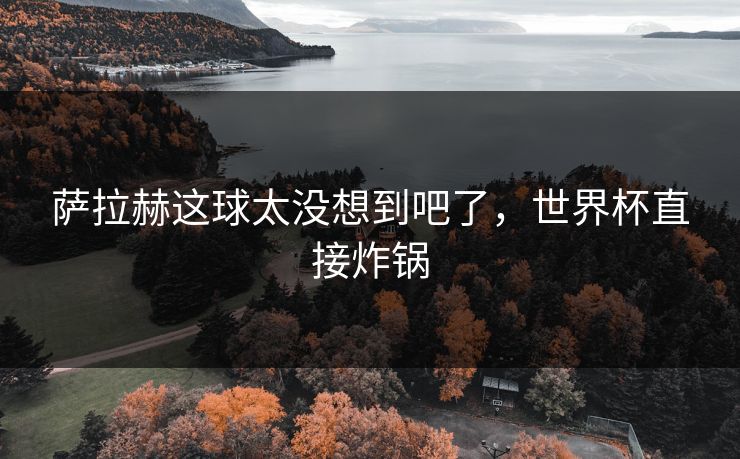 萨拉赫这球太没想到吧了,世界杯直接炸锅 萨拉赫这球太没想到吧了,世界杯直接炸锅