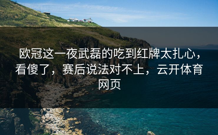 欧冠这一夜武磊的吃到红牌太扎心,看傻了,赛后说法对不上,云开体育网页 欧冠这一夜武磊的吃到红牌太扎心,看傻了,赛后说法对不上,云开体育网页